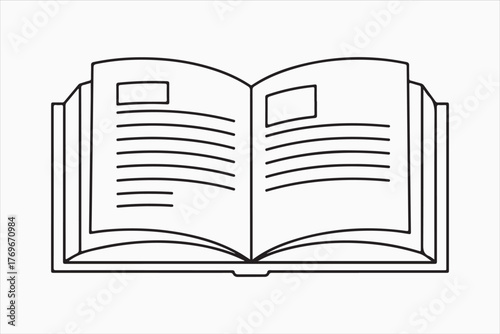 Illustration of an open book with blank pages, education and literature concept in vector format for design projects