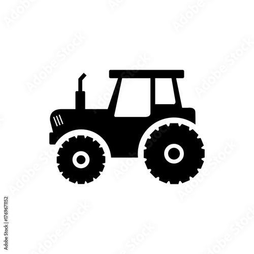 Tractor Silhouette Outline Art Icon Symbol Design Vector