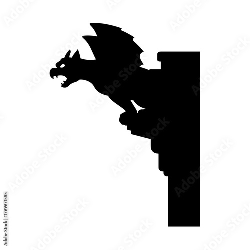vector illustration of a gargoyle silhouette