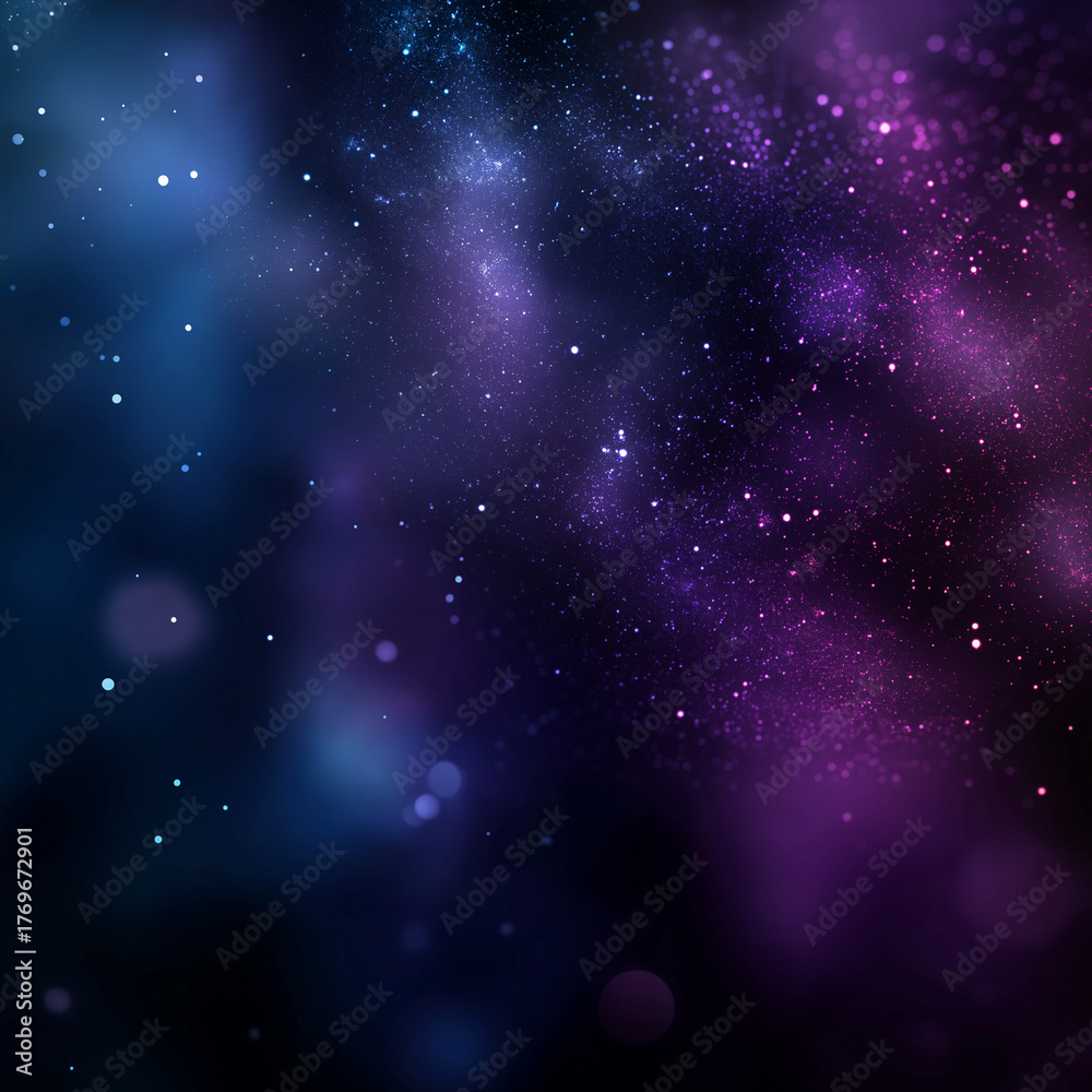 Fototapeta premium Blue and Purple Galaxy Dust Abstract Background