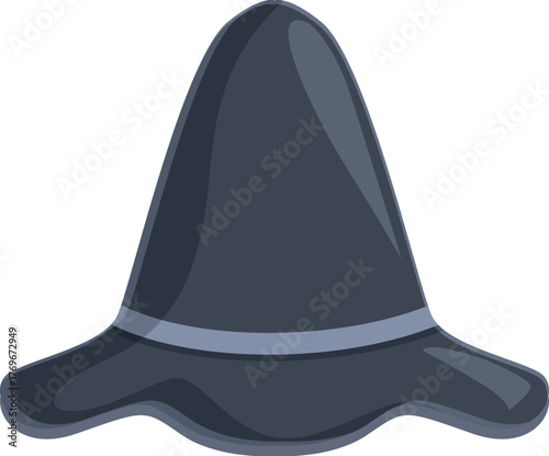 Pointed witch hat featuring a wide, curved brim, adding a touch of mystique to halloween celebrations