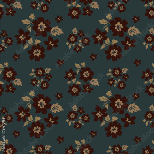 фотографія extile design bright background solid abstract three-tone small rose and tiny fl