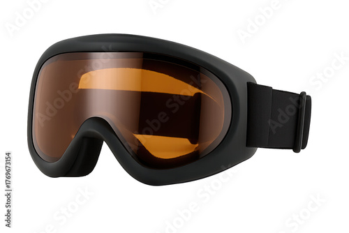 Premium Winter Sports Goggles: High-Performance Black Frame with Amber Tinted Lenses for Skiing & Snowboarding Enthusiasts. Featuring Advanced Anti-Fog & UV Protection, Optimal Comfort, and Wide Visio