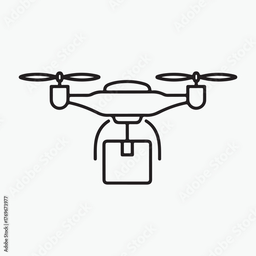 Delivery drone carrying a package, a modern and efficient solution for fast shipping