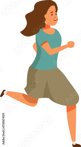 Happy young woman running, enjoying her outdoor workout and promoting a healthy lifestyle