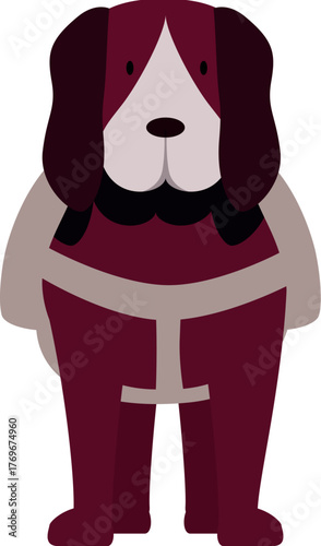 Cartoon illustration of a dog wearing a superhero costume, promoting concepts of bravery, fantasy, and animal heroes