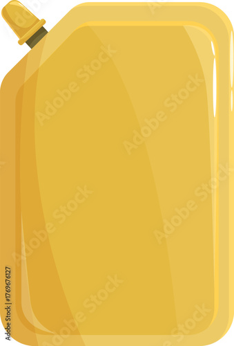 Closed doypack full of mustard or any yellow sauce, with its spout closed by a yellow cap