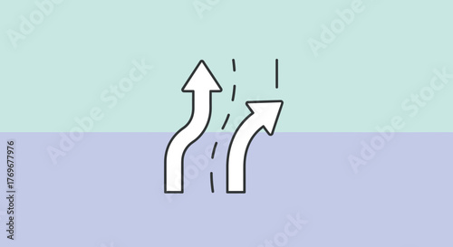 Navigational Divergence: Vector Arrows Depicting Directional Change and Strategic Planning