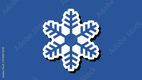 Striking blue and white snowflake graphic creates a visually appealing winter theme for seasonal promotions and design projects