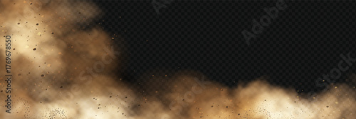 Dust storm explosion brown overlay texture background.