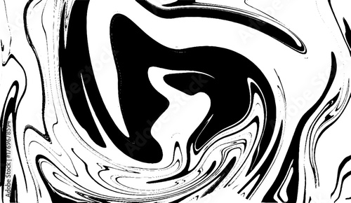 Oil stains of liquid. Drips of black paint. Black abstraction with drawn waves. Background with black waves. Texture of marble. 
