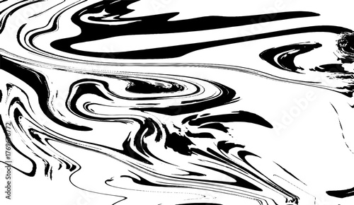 Abstract marble distorted monochrome background. Background with black waves. Texture of marble. Spots of ink.