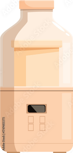 Yogurt maker machine fermenting milk in glass jar, healthy probiotics and homemade food concept