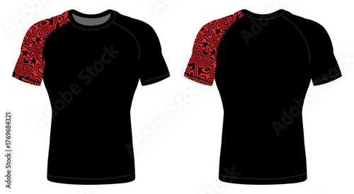 Men Half Sleeve Rash Guard Mockup Template for Sports and Fitness Apparel Design