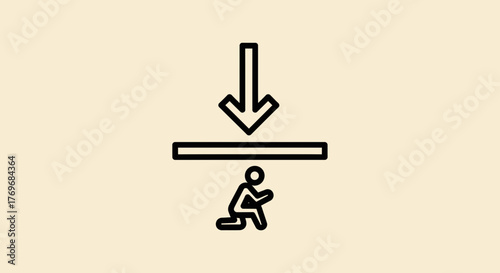 Pressure Symbol Depicting Distress and Subjugation, Seeking Solace and Support Concept