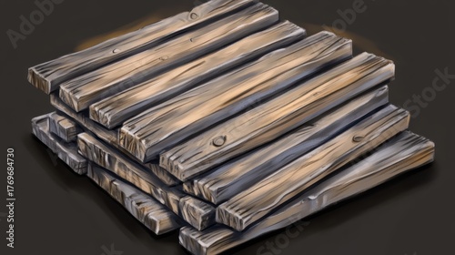 Wooden boards stacked together to create a barricade