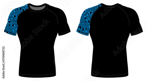 Men Half Sleeve Rash Guard Mockup Template for Sports and Fitness Apparel Design