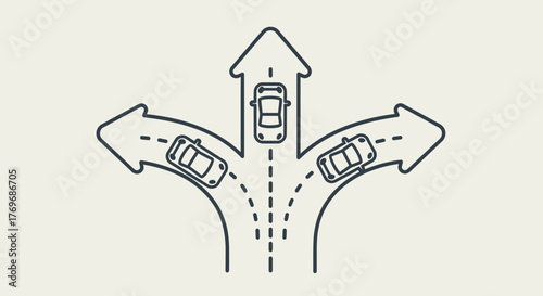Roadmap To Success: Car Diagram Illustrating Strategic Choices And Future Directions