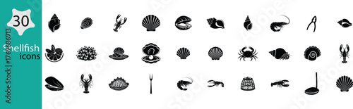 Collection of diverse black and white tribal mask designs and abstract symbols arranged in rows on a white background