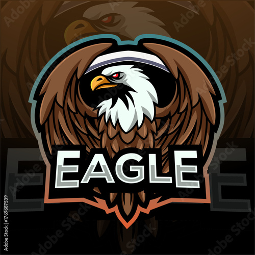 Eagle mascot esport logo design
