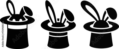 Magic Rabbit in Top Hat Icon Set