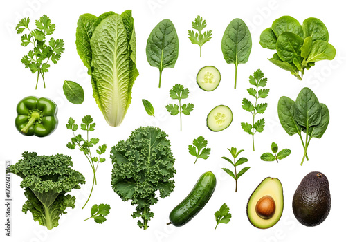 Assortment of Fresh Green Vegetables for Healthy Eating.