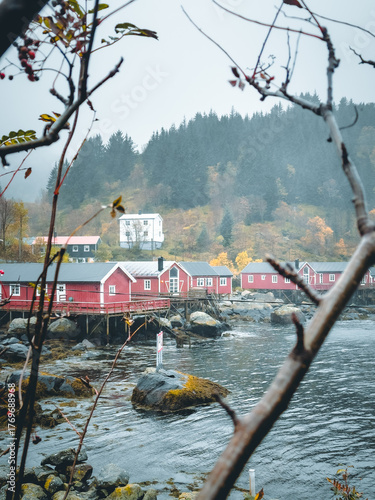 Beautiful Norwegian cottages in the Norwegian Lofoten Islands