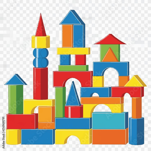 Colorful Building Blocks Castle for Kids A Fun Educational Toy for Creative Play