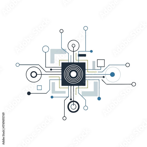 Abstract illustration of a circuit board depicting technology and digital innovation