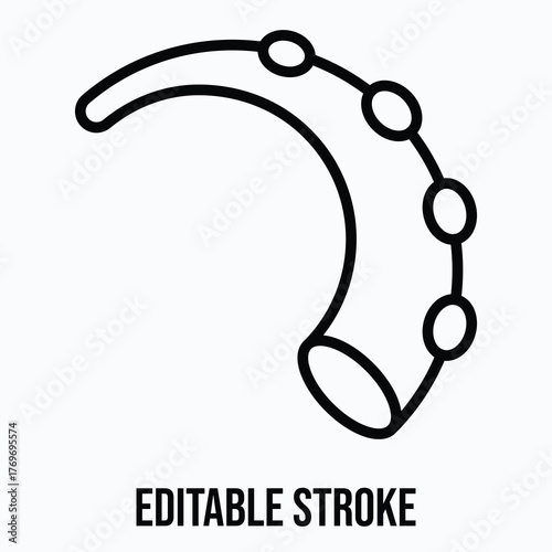 Octopus Tentacle Icon — Isolated Lineal Style Vector Icon