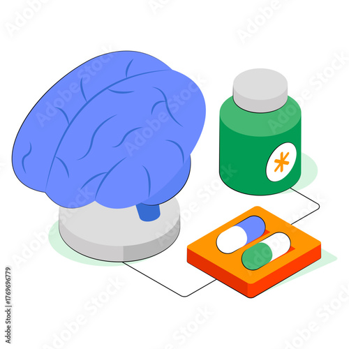Premium download illustration of brain medicine 