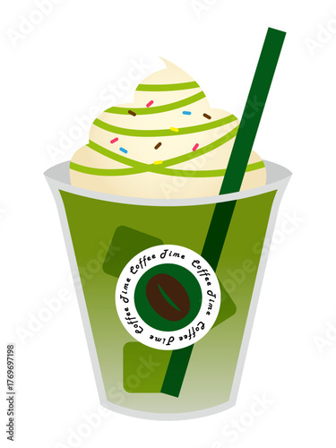抹茶フラッペのイラスト