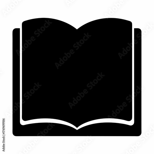 Silhouette of an open book representing knowledge, education, and literary pursuits