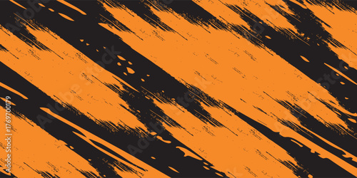 orange black brush wrap car sticker pattern banner abstract sporty lines black orange. illustration eps 10.