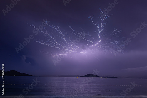 lightning over the sea