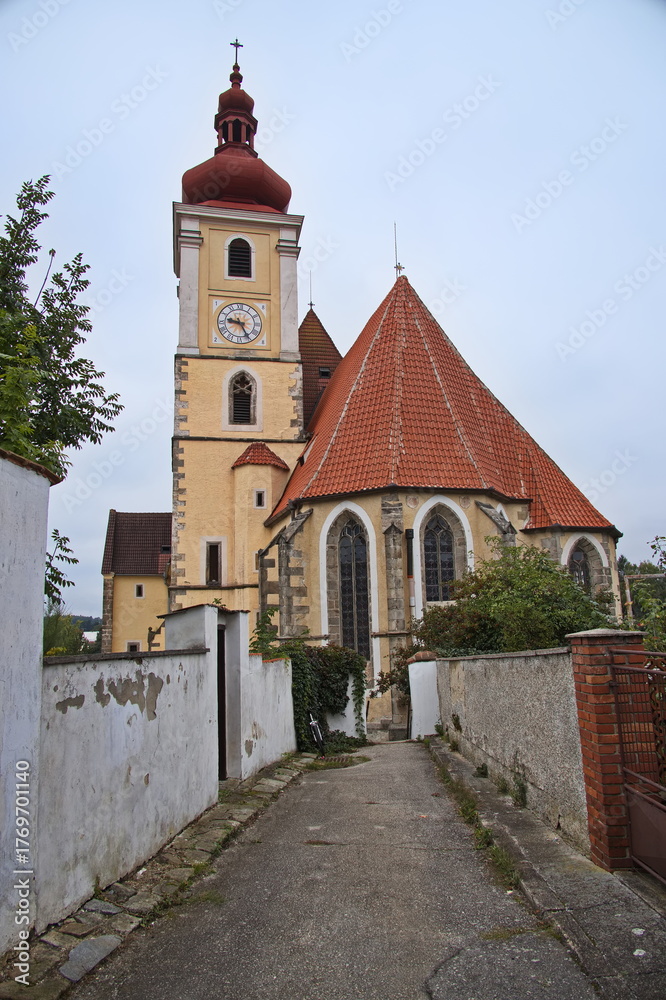 Obraz premium Church of the Assumption of the Virgin Mary in Trhove Sviny, South Bohemian Region, Czech Republic, Europe