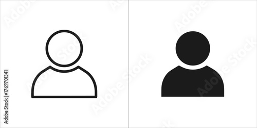 Outline and solid icon of a person symbol