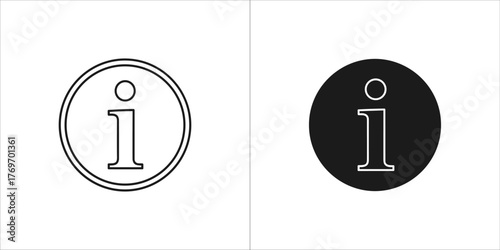 Information icon in outline and solid black