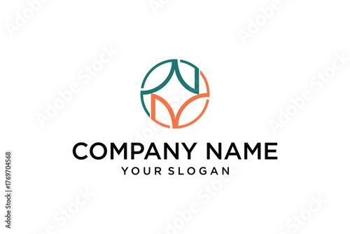 Free Download Modern Abstract Circular Logo Design with Interlocking Green and Orange Shapes for Company Branding - GFXLoad