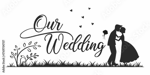 Celebrate our wedding day with this elegant design for invitations and decorations