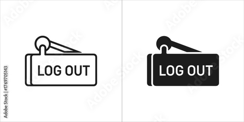 Log out icon in outline and solid style