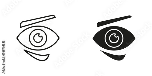Outline and filled icon of an eye