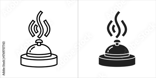 Illustration of a service bell in two styles