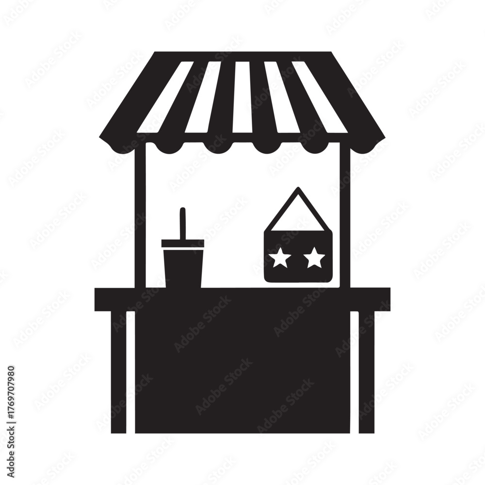 Naklejka premium Food van car silhouette vector on white background 2