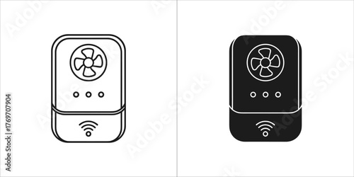 Smart air purifier icon, showcasing clean technology