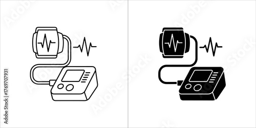 Blood pressure monitor with cuff and display