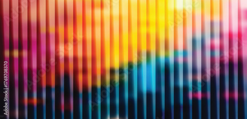 Abstract background with vertical stripes in warm colors like orange, yellow, and pink, with hints of blue, creating a lively and dynamic visual effect
