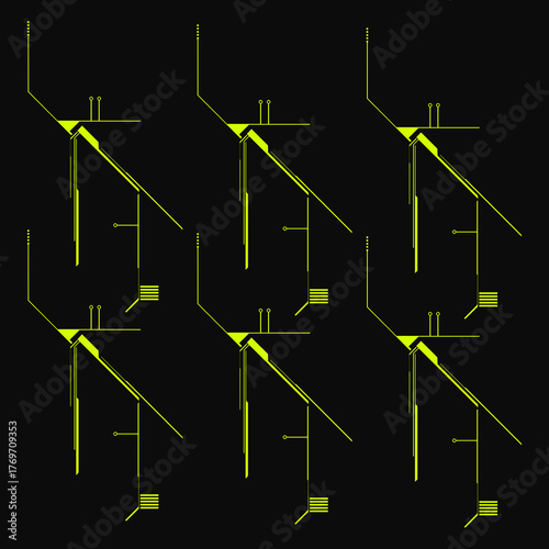 Digital Tech Lines Composition / Digitale Tech-Linien-Komposition / Composición digital de líneas tecnológicas