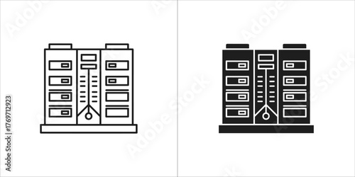 Museum visitor ticket icon with barcode, entrance pass symbol, gallery admission vector illustration art