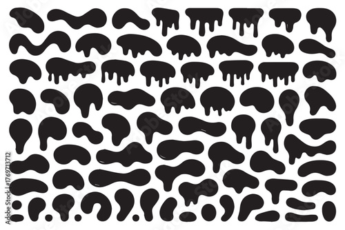 Melted Goo Stain and Paint Drips Vector Collection
